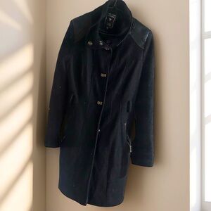GUESS Black Wool Dress Coat